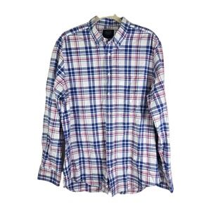 charles tyrwhitt Long Sleeve Button Up Shirt Blue And Pink Plaid Mens L Slim Fit